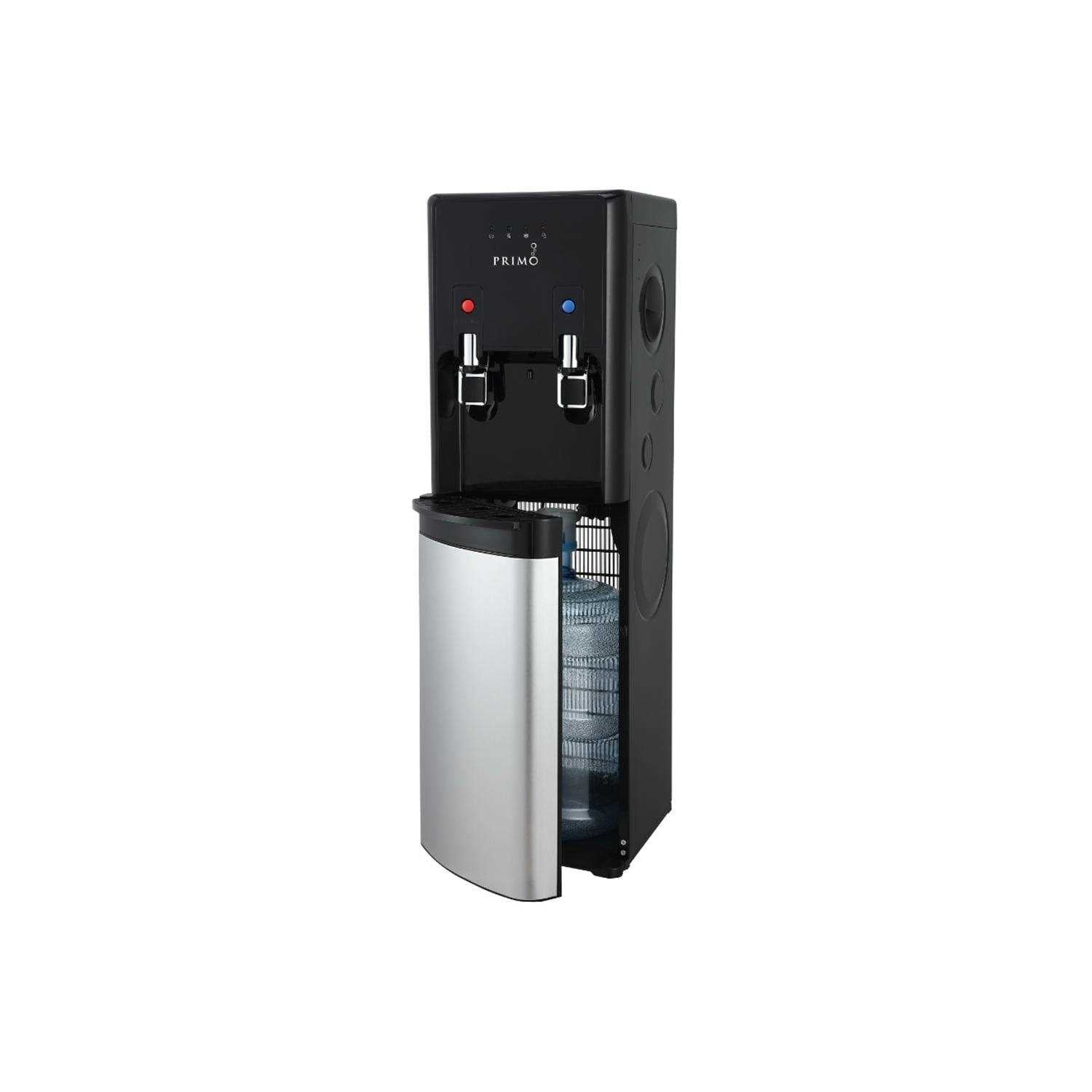 Primo Pro-Plus Bottom-Load Hot and Cold Water Dispenser with Self-Sanitization, Black/Stainless Steel