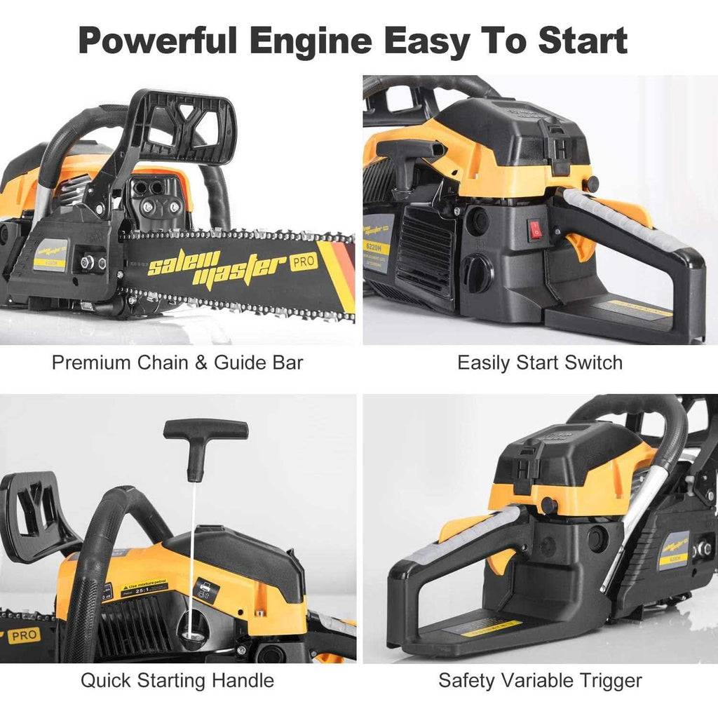Salem Master 6220H Chainsaw for Trees GAS Powered 62cc 2-Cycle GAS Chainsaw