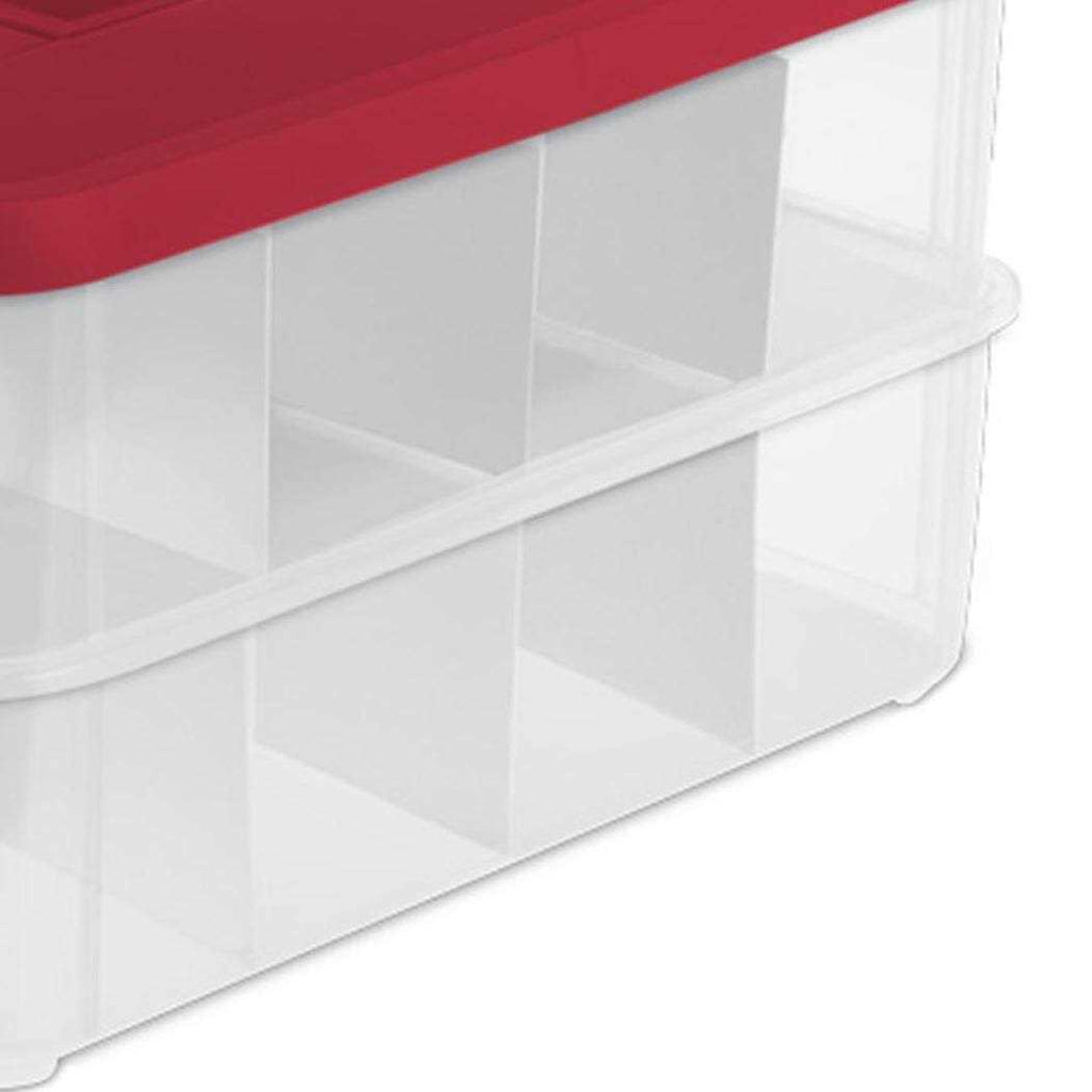 Sterilite 2-Layer Red Ornament Storage Box