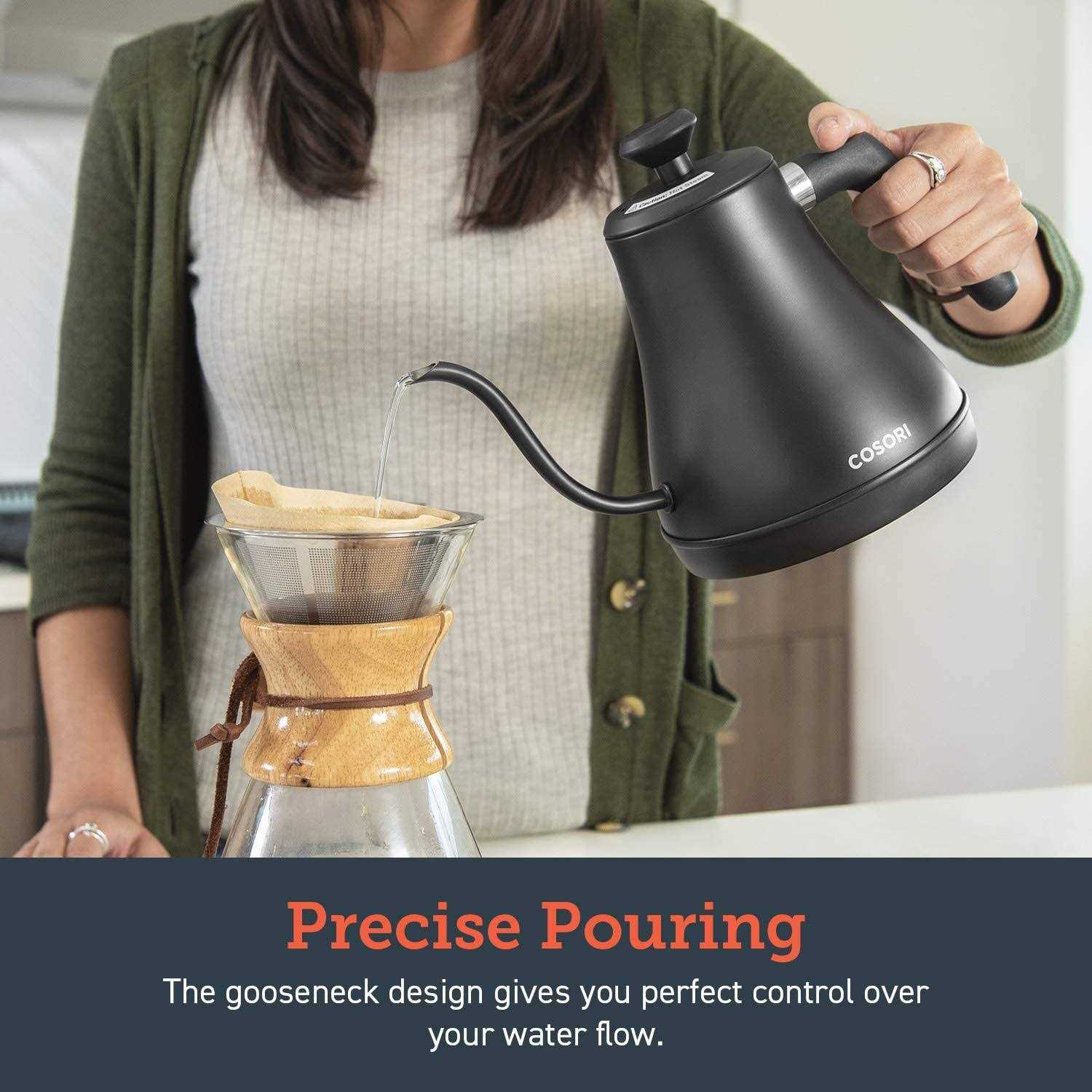 COSORI Electric Gooseneck Kettle with 5 Temperature Control Presets Pour Over Kettle for Coffee & Tea