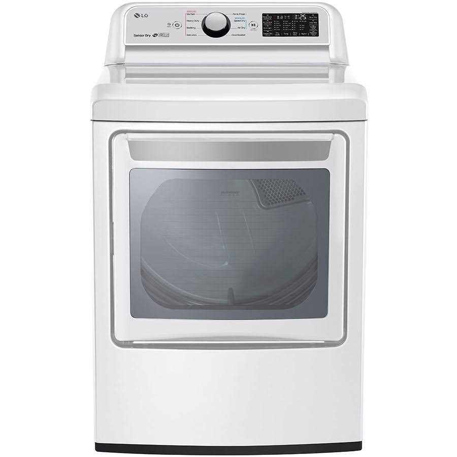 LG 7.3 cu. ft. White Ultra Large Capacity Smart Top Load Gas Dryer