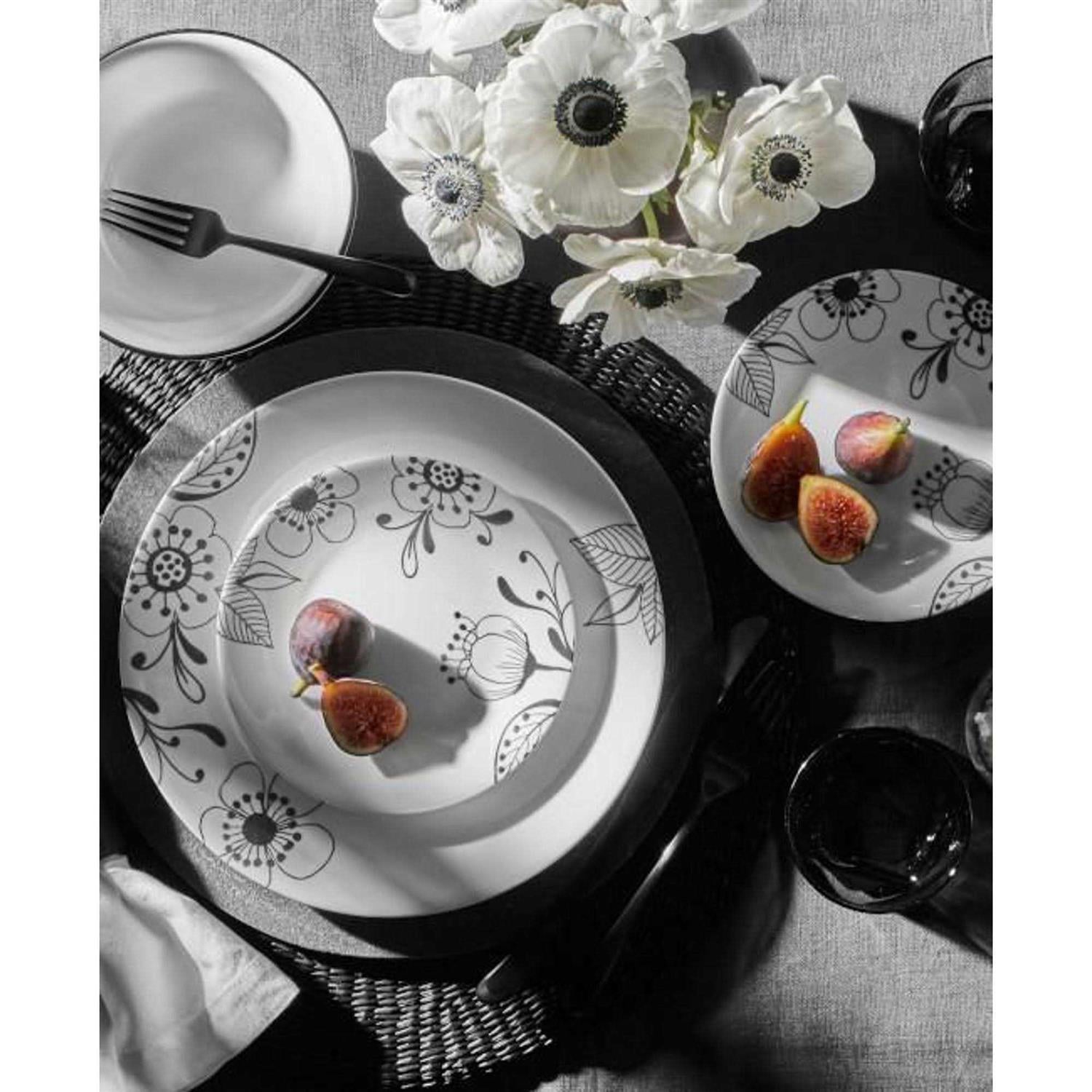 Corelle Floral Noir Dinnerware Set