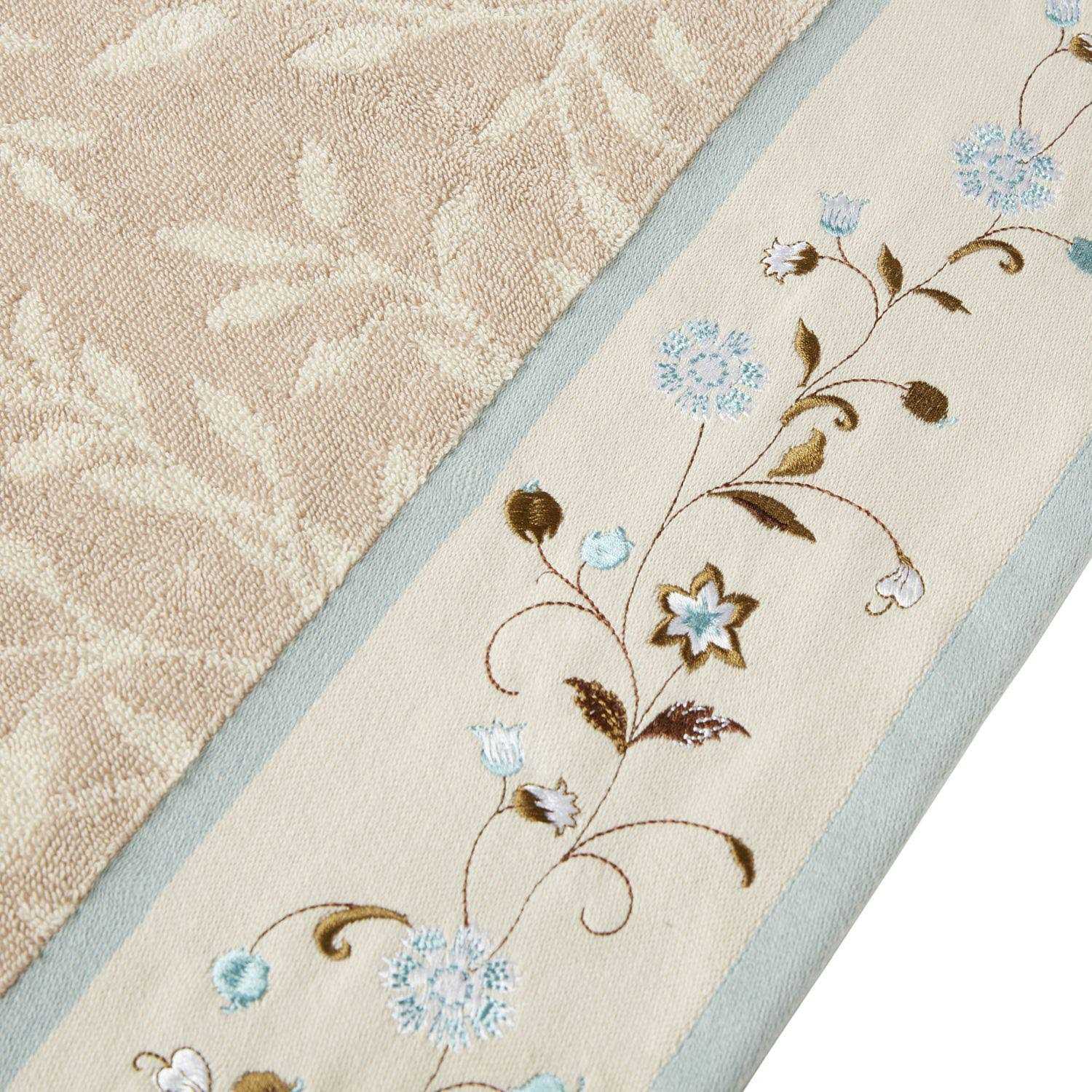 Madison Park Serene Embroidered Cotton Jacquard 6 Piece Towel Set
