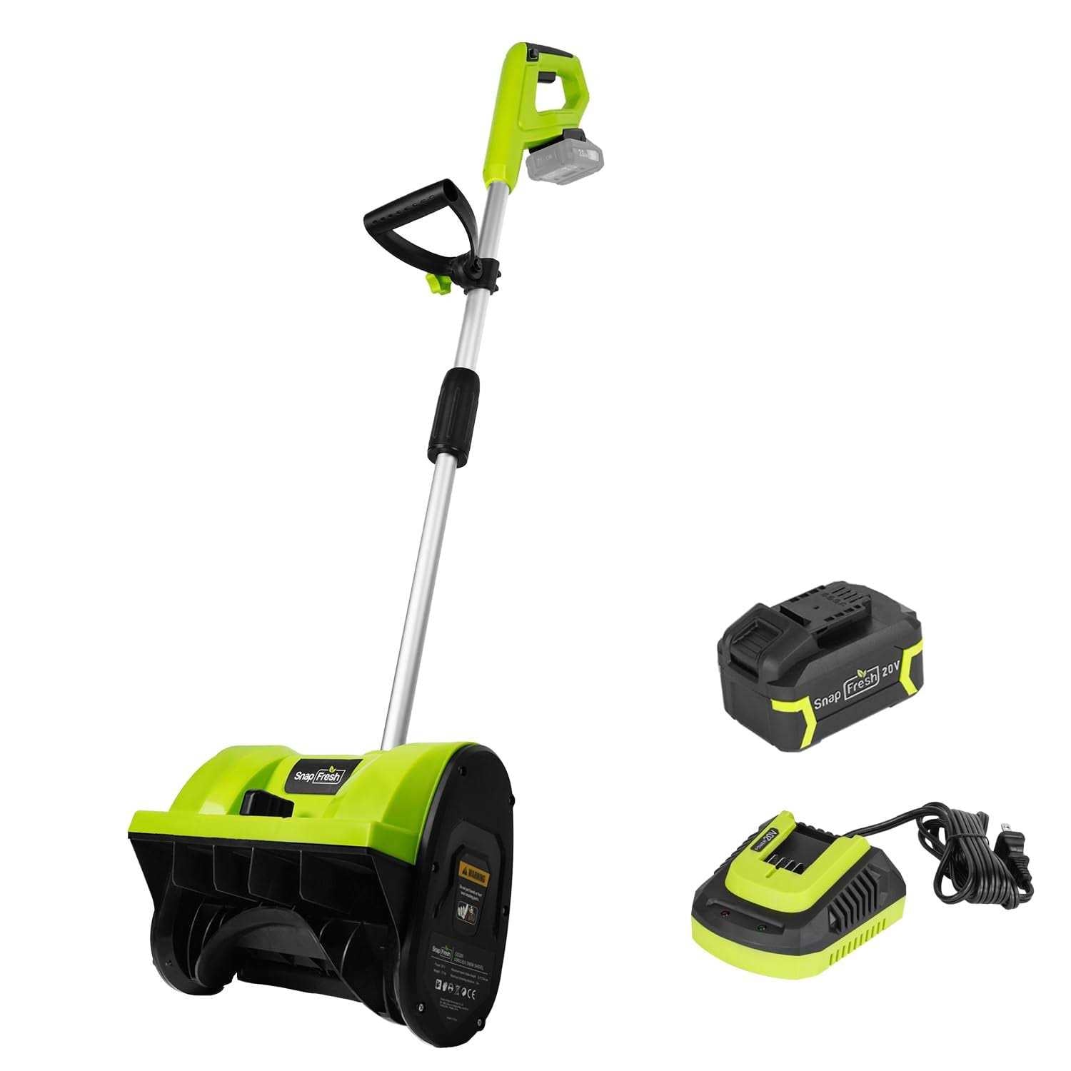 SnapFresh Cordless Snow Shovel 12 Inch 20V Cordless Snow Shovel with 4000mAh Battery & Fast Charger