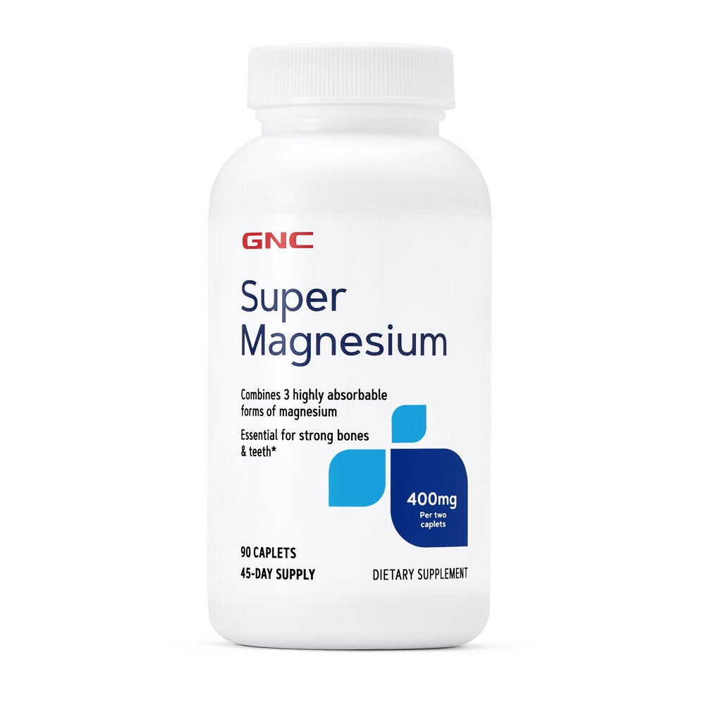 GNC Super Magnesium 400 MG - 90 Caplets (45 Servings)