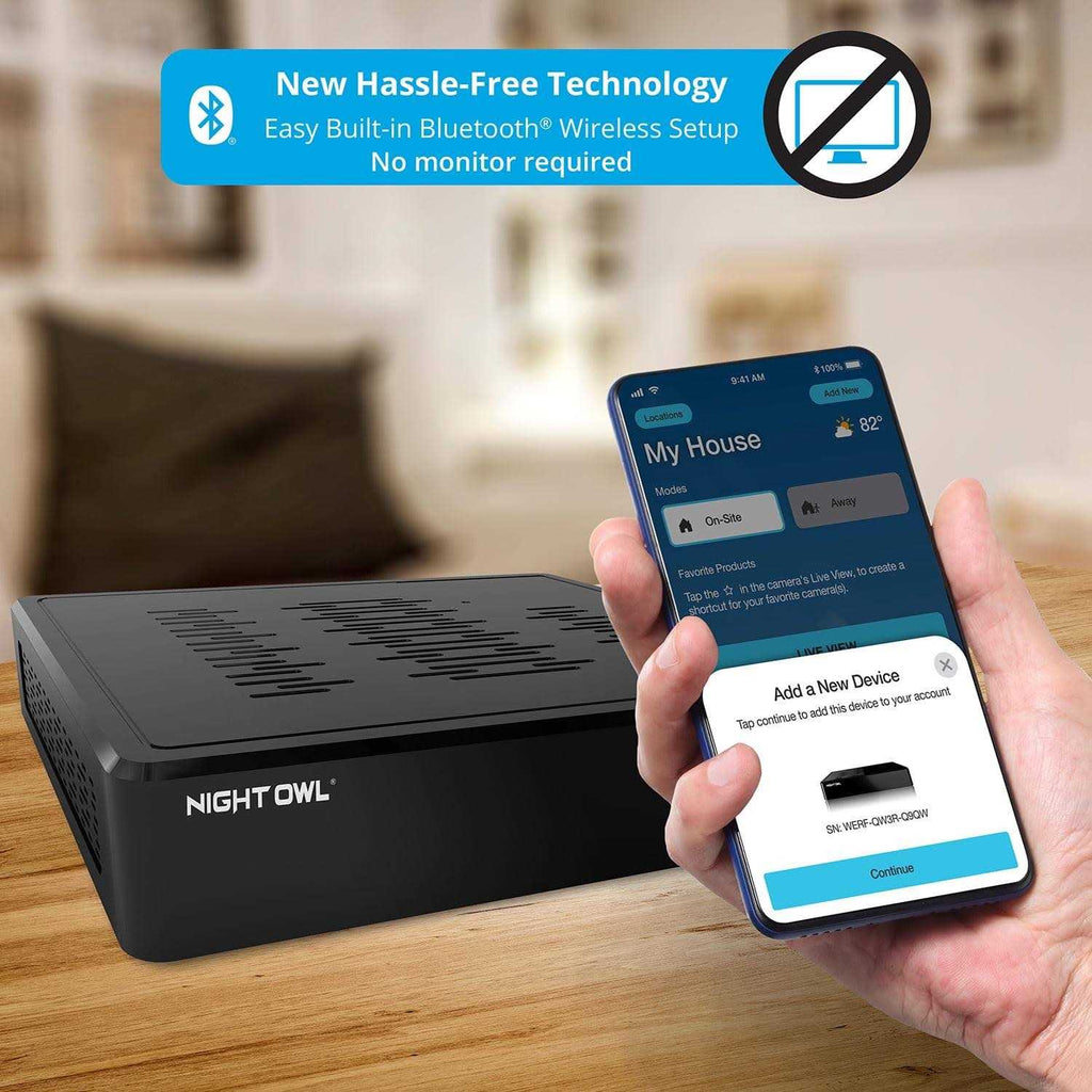 Night Owl 10 Channel 4K Wi-Fi NVR with 1TB Hard Drive and 4 Wi-Fi IP 1080p HD Spotlight Cameras