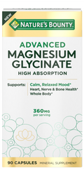 Nature's Bounty Advanced Magnesium Glycinate, 360 mg, 90 Capsules