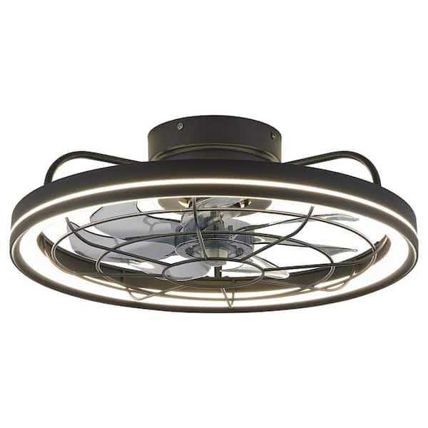 FANNEHONNE 19 in. Indoor Integrated LED Modern Farmhouse Ceiling Fan with Light