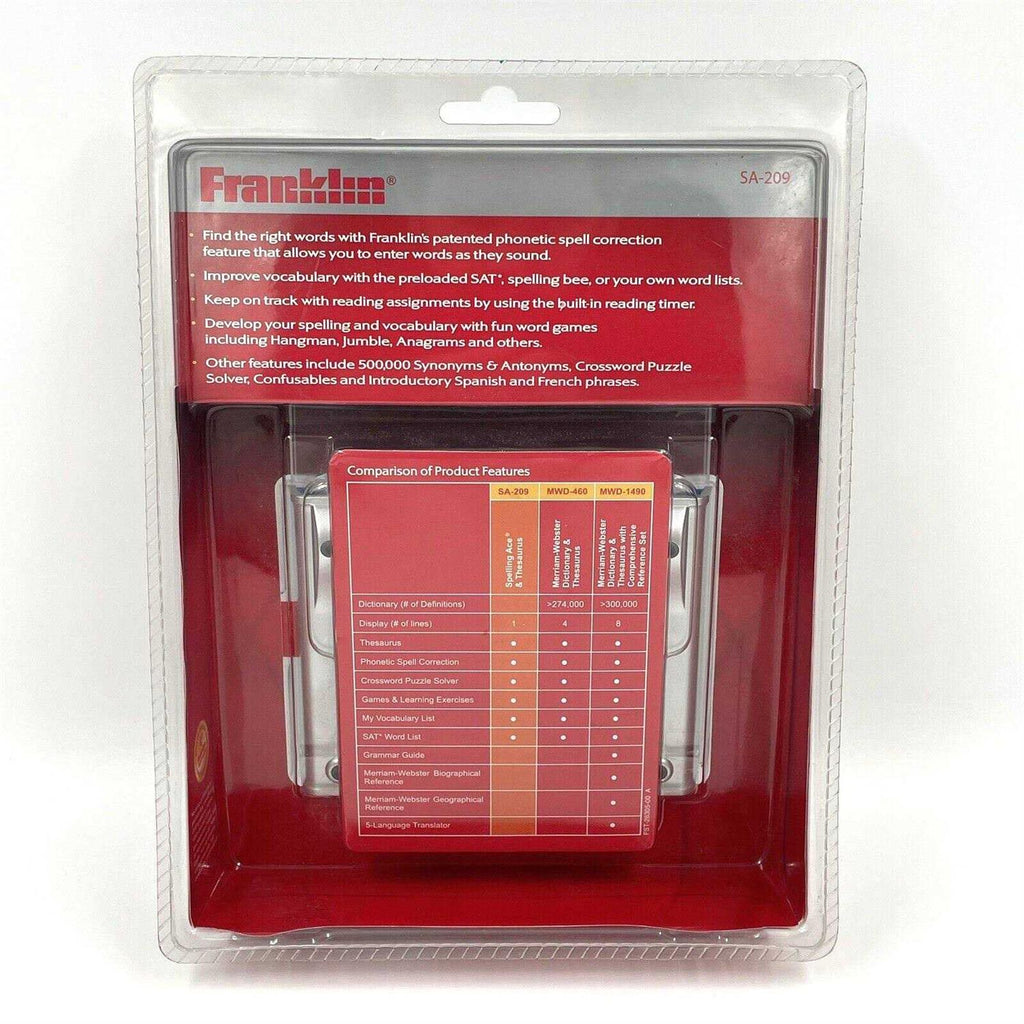 Franklin Electronic Publishers SA-309 Spelling Ace Thesaurus with Merriam-Webster Puzzle Solver