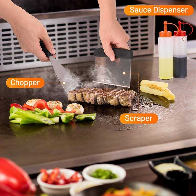 Blackstone Griddle Accessories Kit,10PCS Flat Top Grill Accessories Set for Blackstone and Camp Chef,Stainless Steel Griddle Grill Tools for Outdoor