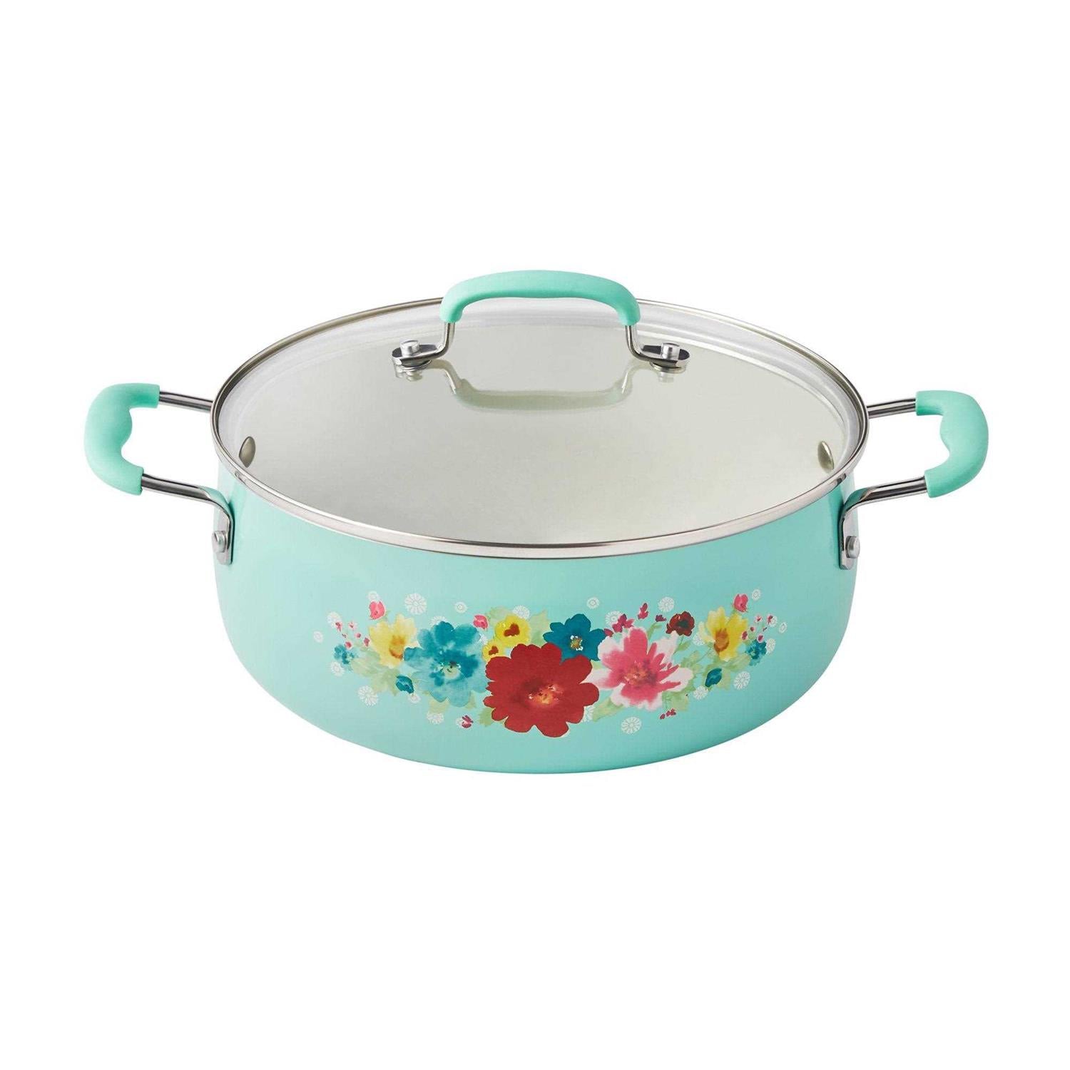 The Pioneer Woman Classic Ceramic Breezy Blossom Cookware Set