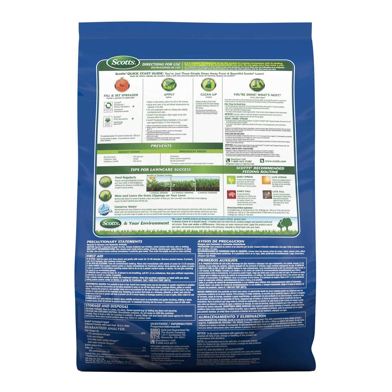Scotts Turf Builder Halts Crabgrass Preventer with Lawn Food
