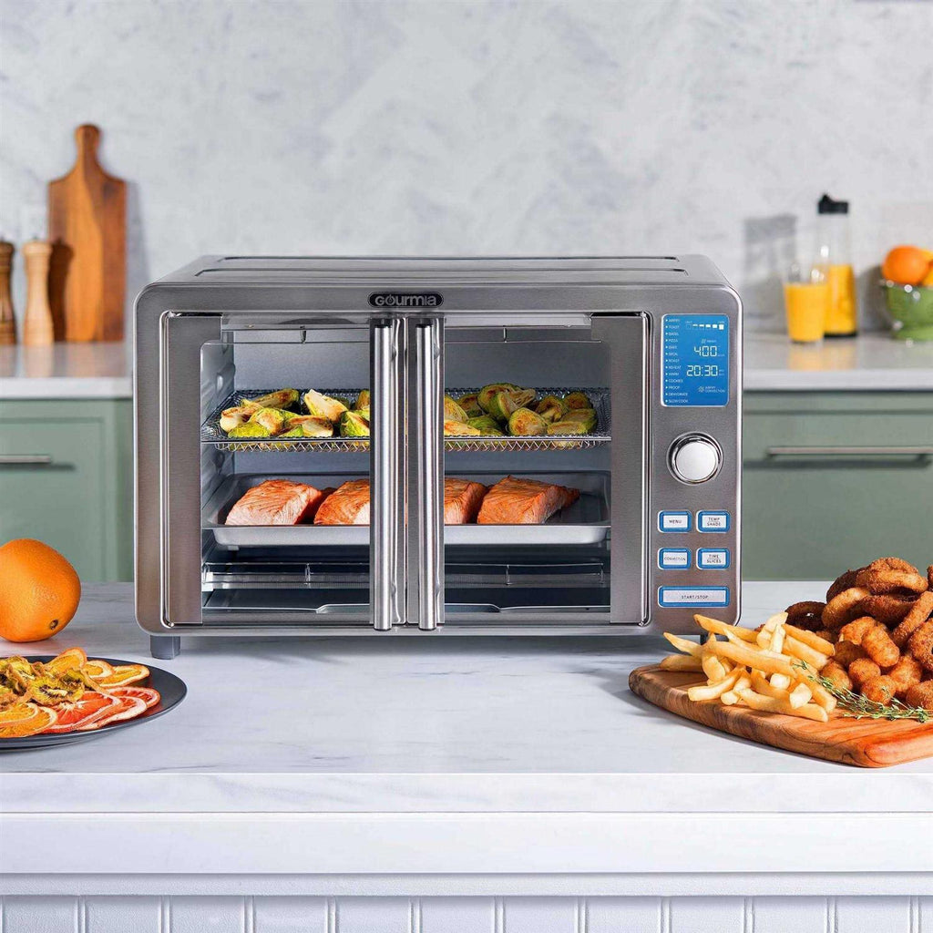 Gourmia 9-Slice Digital Air Fryer Oven with 14 One-Touch Cooking Functions and Auto French Doors