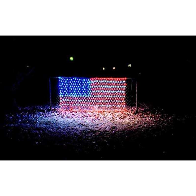 420 Led American Advanced Flag String Lights Waterproof Led Flag Net Light of The United States for Yard,Garden Decoration
