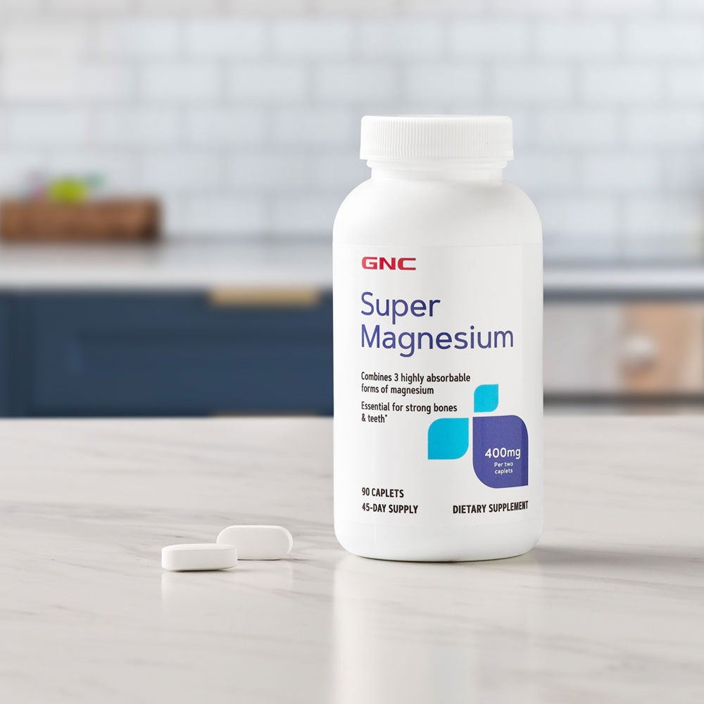 GNC Super Magnesium 400 MG - 90 Caplets (45 Servings)