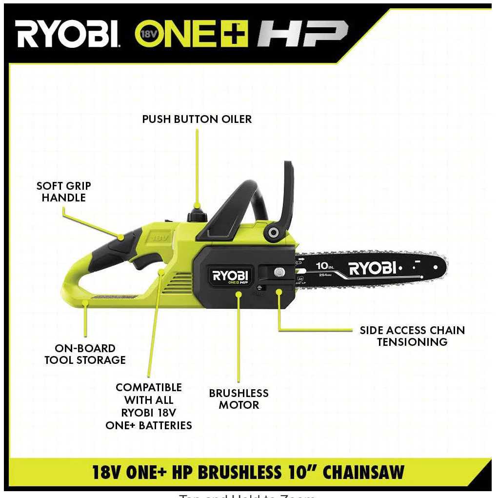 RYOBI ONE+ HP 18V Brushless 10 in. Battery Chainsaw with 4.0