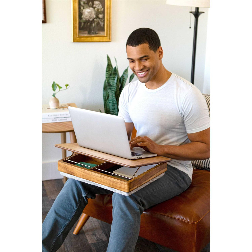 Rossie Home Acacia Wood Easel Lap Desk with Storage
