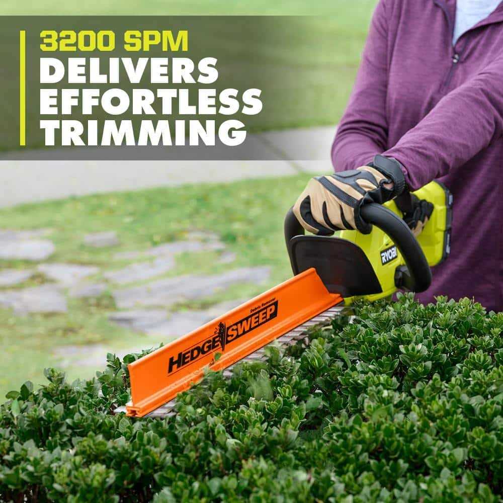 RYOBI ONE+ 18V 22 in. Lithium-Ion Cordless Hedge Trimmer with 2.0 Ah Battery and Charger