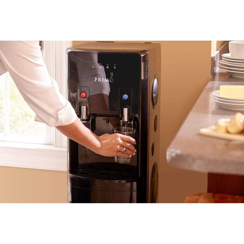 Primo Pro-Plus Bottom-Load Hot and Cold Water Dispenser with Self-Sanitization, Black/Stainless Steel