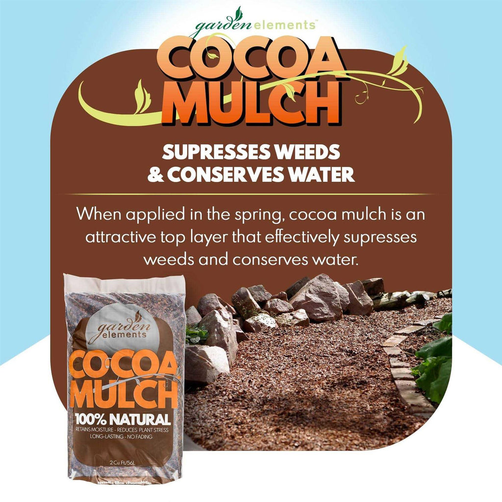 Garden Elements 100% Natural Cocoa Bean Shell Mulch for Gardens