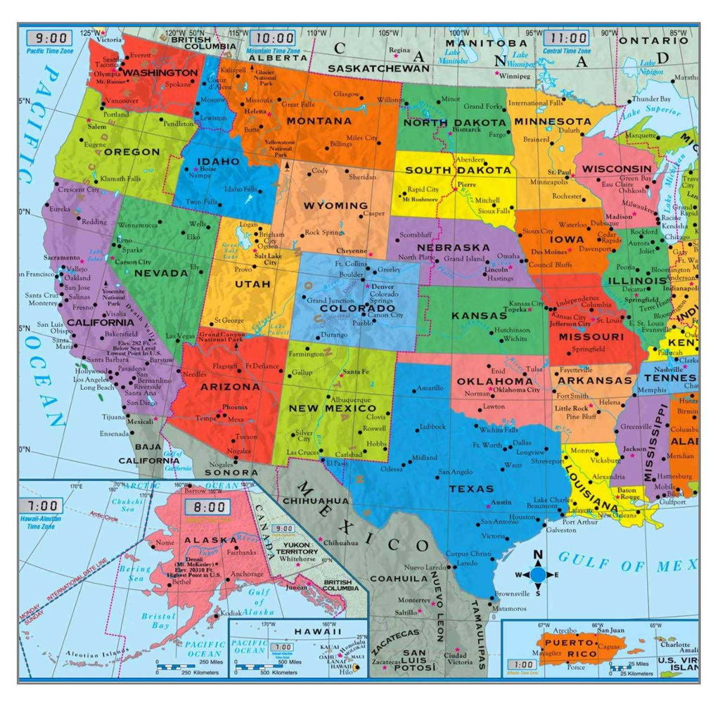 Kappa Superior Mapping Company United States Poster Size Wall Map 40 X 28 With Cities