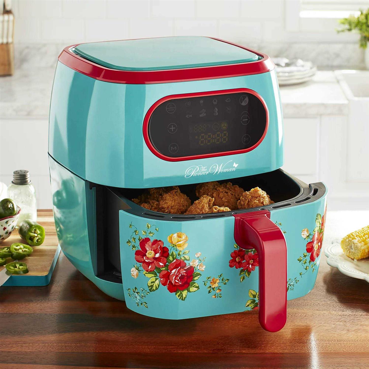 The Pioneer Woman Vintage Floral 6.3 Quart Air Fryer with LED Screen