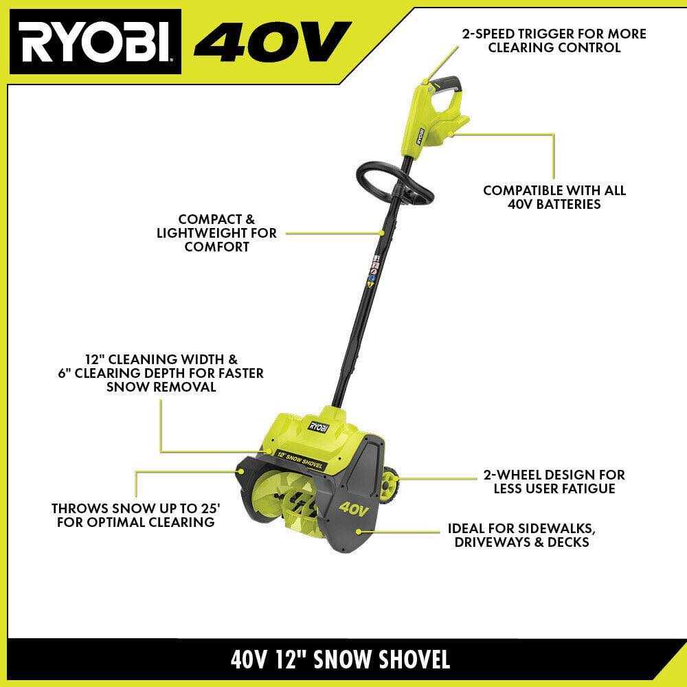 RYOBI 40V 12 Cordless Electric Snow Shovel