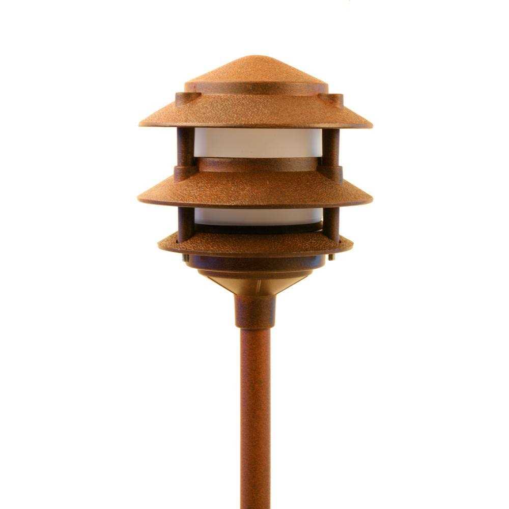 Best Pro Lighting Low Voltage Landscape Light Cast Aluminum 3 Tier Pagoda in Black