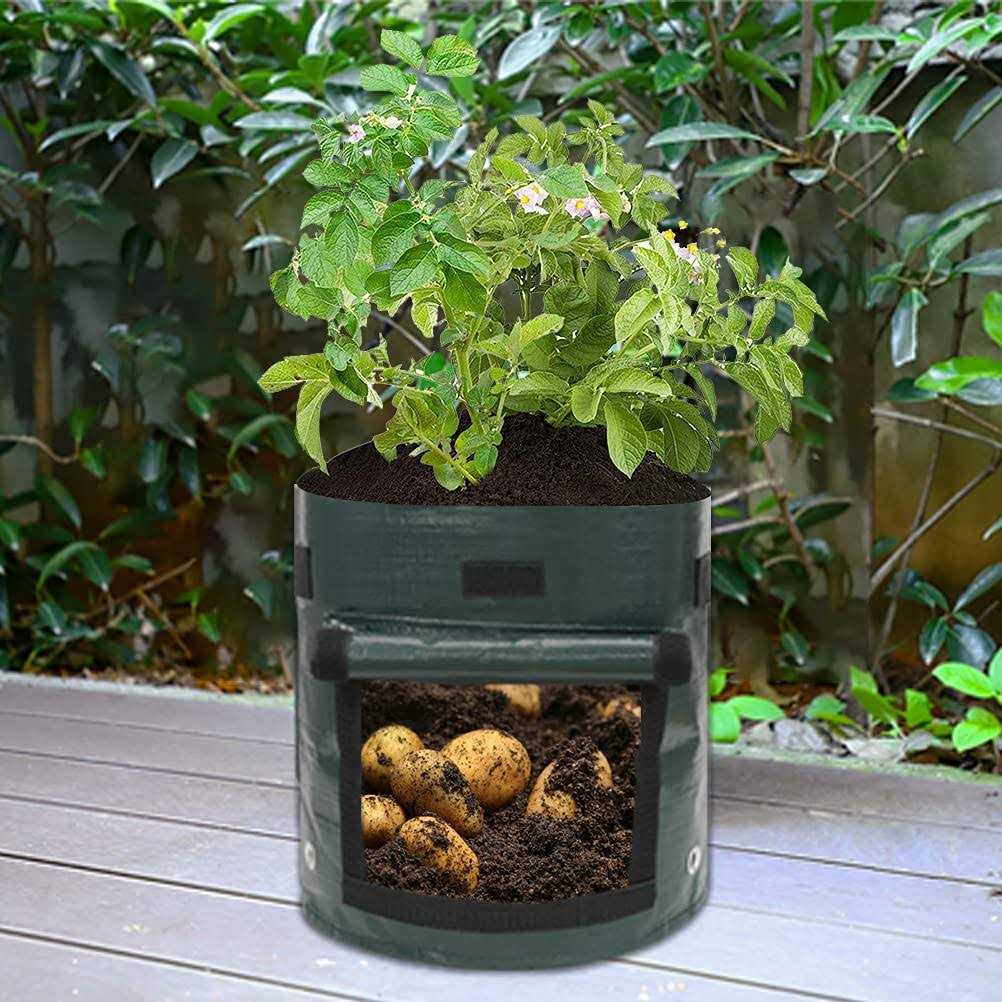 Garden Potato Grow Bags with Flap and Handles Aeration Fabric Pots Heavy Duty