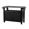 Keter Unity XL Resin Serving Station, All-Weather Plastic and Metal Grill, Storage and Prep Table