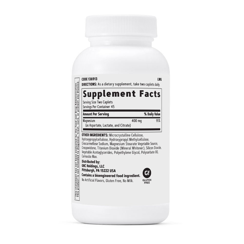 GNC Super Magnesium 400 MG - 90 Caplets (45 Servings)