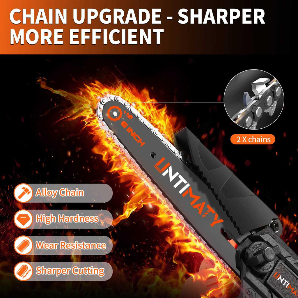 Untimaty 6 inch Cordless Mini Chainsaw 6-inch Chain Saw Wood