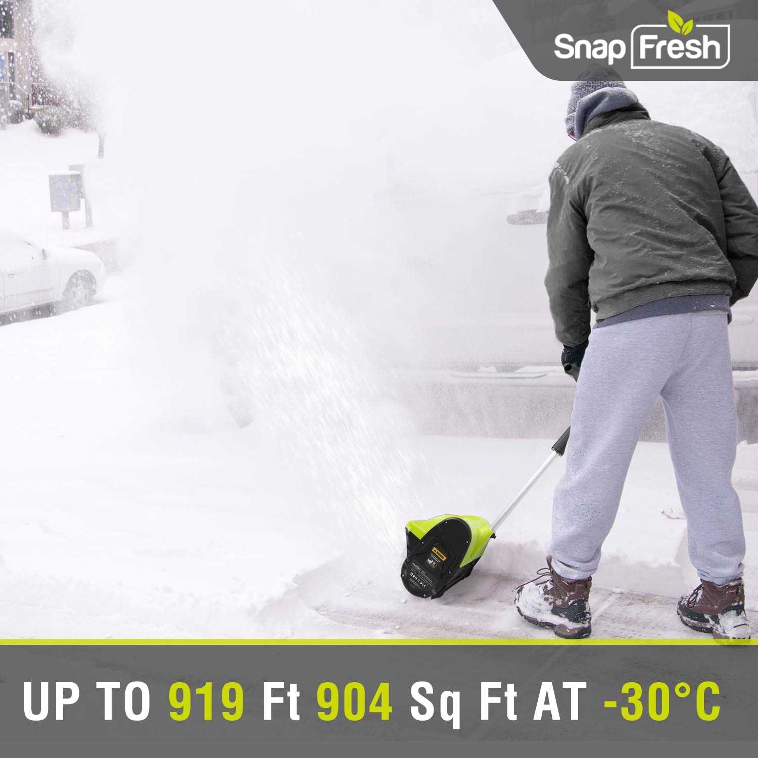 SnapFresh Cordless Snow Shovel 12 Inch 20V Cordless Snow Shovel with 4000mAh Battery & Fast Charger
