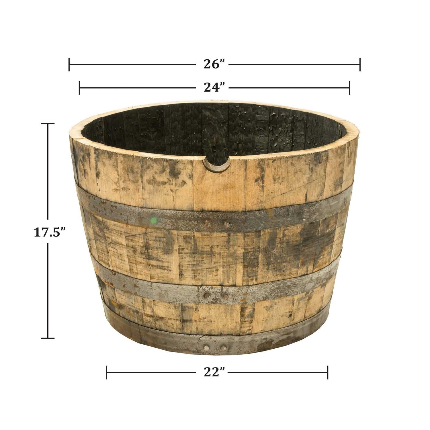 Real Wood Products Half Oak Barrel Planter