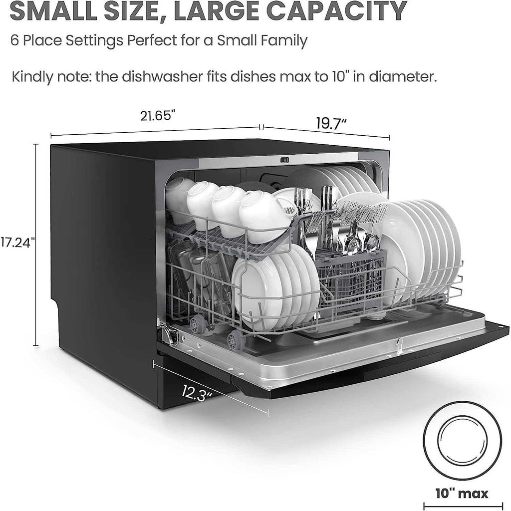 COMFEE’ Countertop Dishwasher Energy Star Portable Dishwasher 6 Place Settings