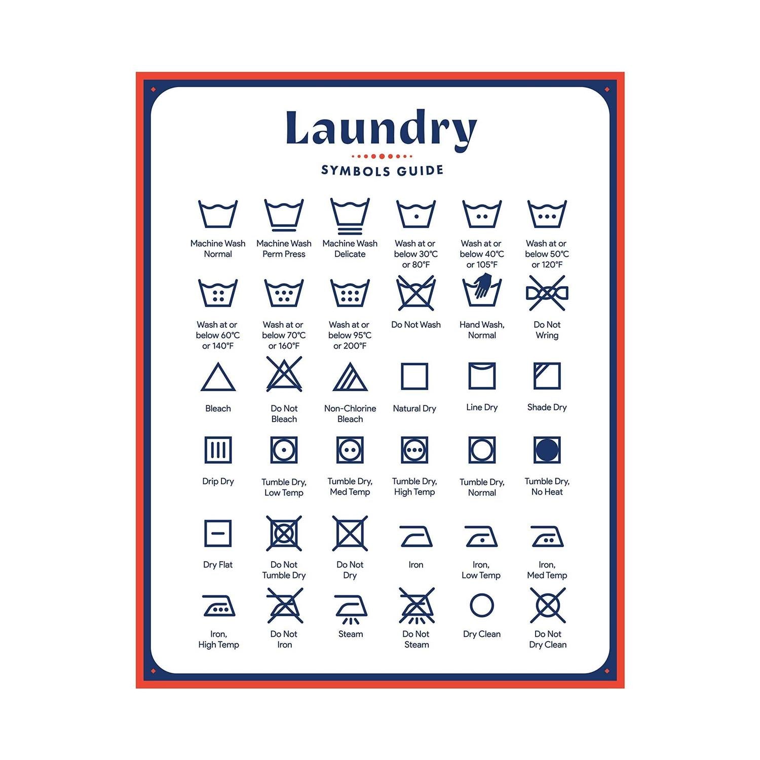 Laundry Symbols Magnet Guide