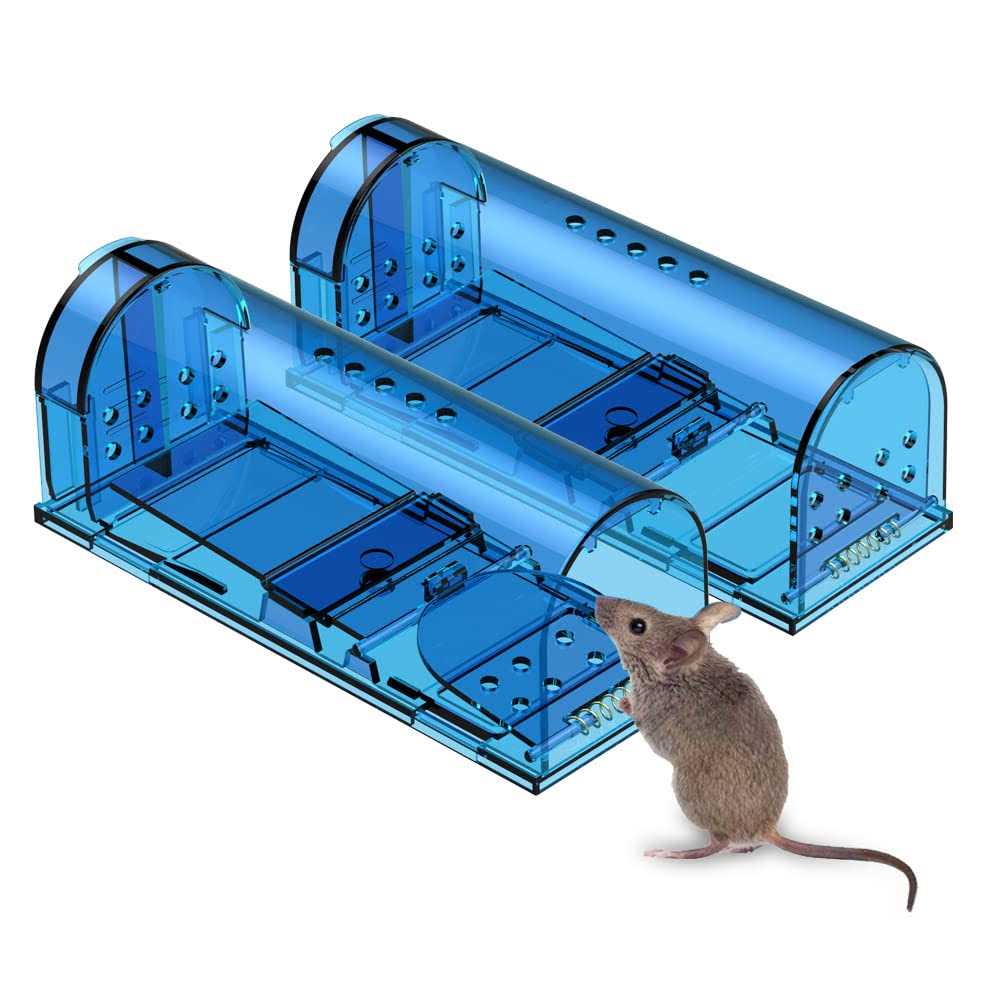 Humane Mouse Trap Catch and Release Mouse Traps That Work 2 Pack mice Trap No Kill for mice/Rodent Pet Safe Best Indoor/Outdoor
