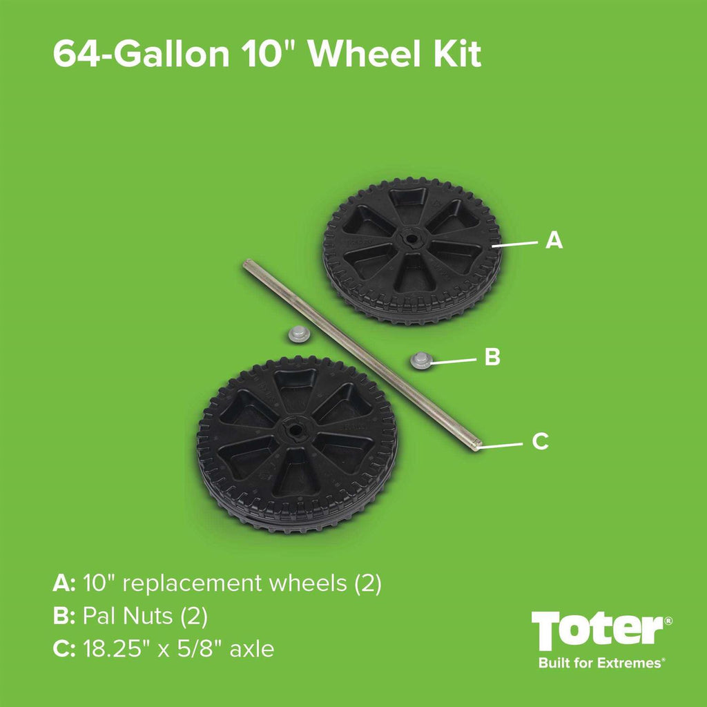 Toter Replacement Wheel Kit Two Wheel Trash Can