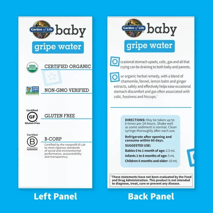 Garden of Life Baby Gripe Water 4 fl oz (120ml) Liquid