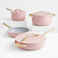 Caraway Home 7-Piece Ceramic Non-Stick Cookware Set with Gold Hardware