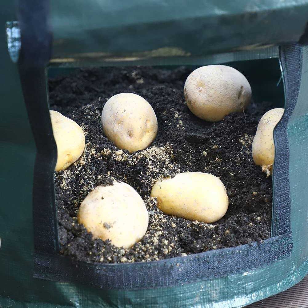 Garden Potato Grow Bags with Flap and Handles Aeration Fabric Pots Heavy Duty