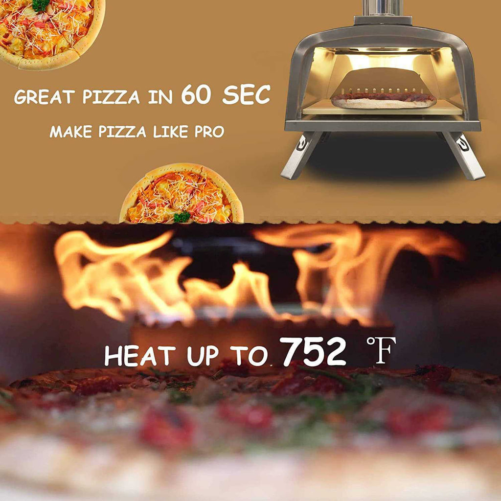 Pizzello Portable Pellet Pizza Oven Outdoor Wood Fired Pizza Ovens Included Pizza Stone