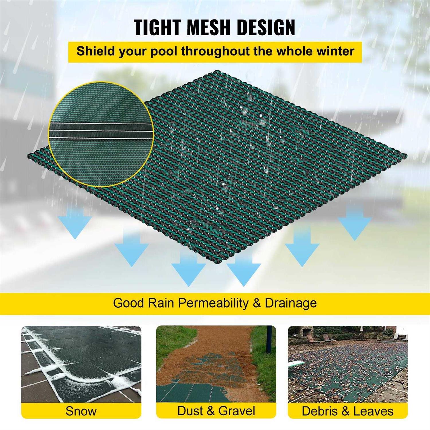 VEVOR Inground Pool Safety Cover Rectangular Winter Pool Cover YYCM