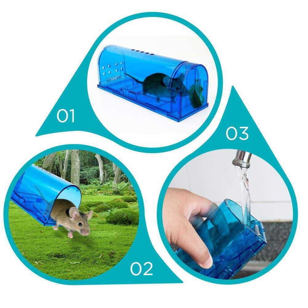 Humane Mouse Trap Catch and Release Mouse Traps That Work 2 Pack mice Trap No Kill for mice/Rodent Pet Safe Best Indoor/Outdoor