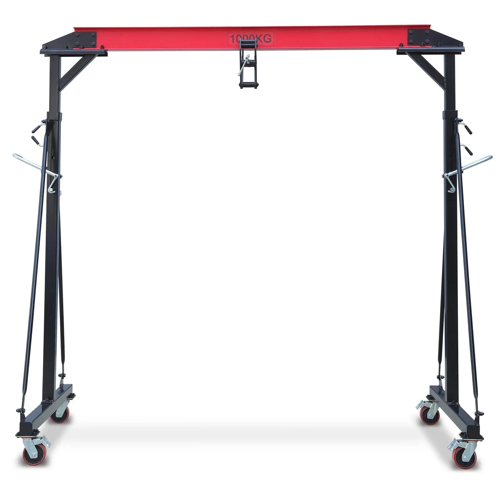 2025 1 Ton Adjustable Gantry Crane, 2200 lbs Capacity, Height Adjustable 96.5"-143.7", Portable Hoist for Factory, Construction, Warehouse, Auto Repair