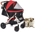 Pet Rover Premium Heavy Duty DogCat Stroller Travel Carriage CompartmentZipperless EntryPump-Free Rubber Tires Small, Medium, Large Pets (Black 2nd-Gen.), X-Large (Pack of 1)
