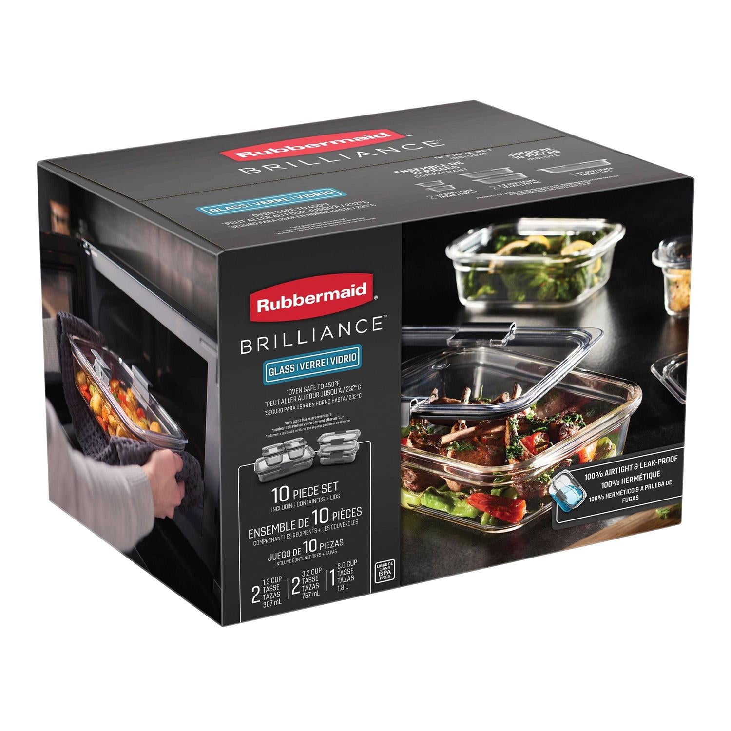 Rubbermaid Brilliance 10-pc. Glass Food Storage Container Set