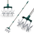 Altdorff Rotary Cultivator Set, 25-63 Adjustable Gardening Rotary Tiller and Hand-Held Garden Cultivator swith Aluminum Detachable Tines
