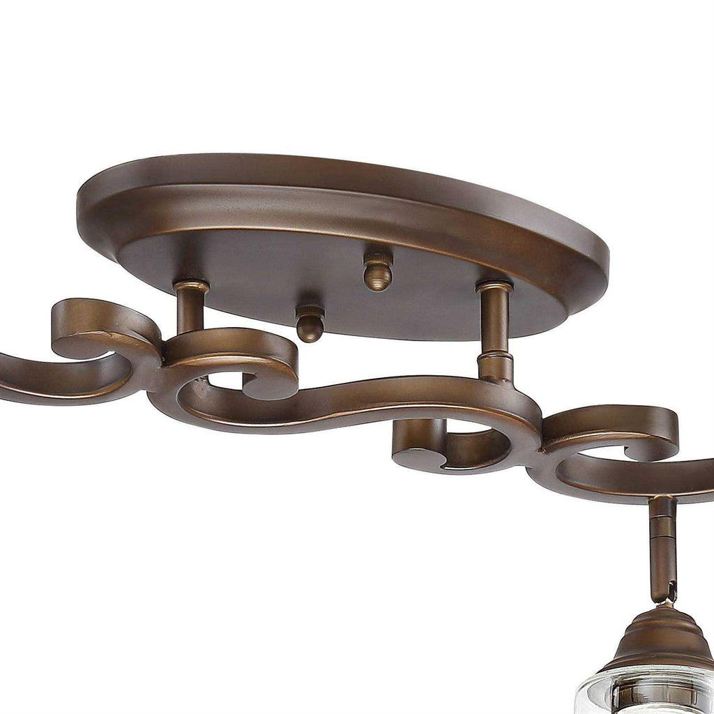 Pro Track Myrna 4-Head Ceiling or Wall Track Light Fixture Kit Directional Bronze Finish Glass Modern Scroll Kitchen 43 1/2 inch Wide