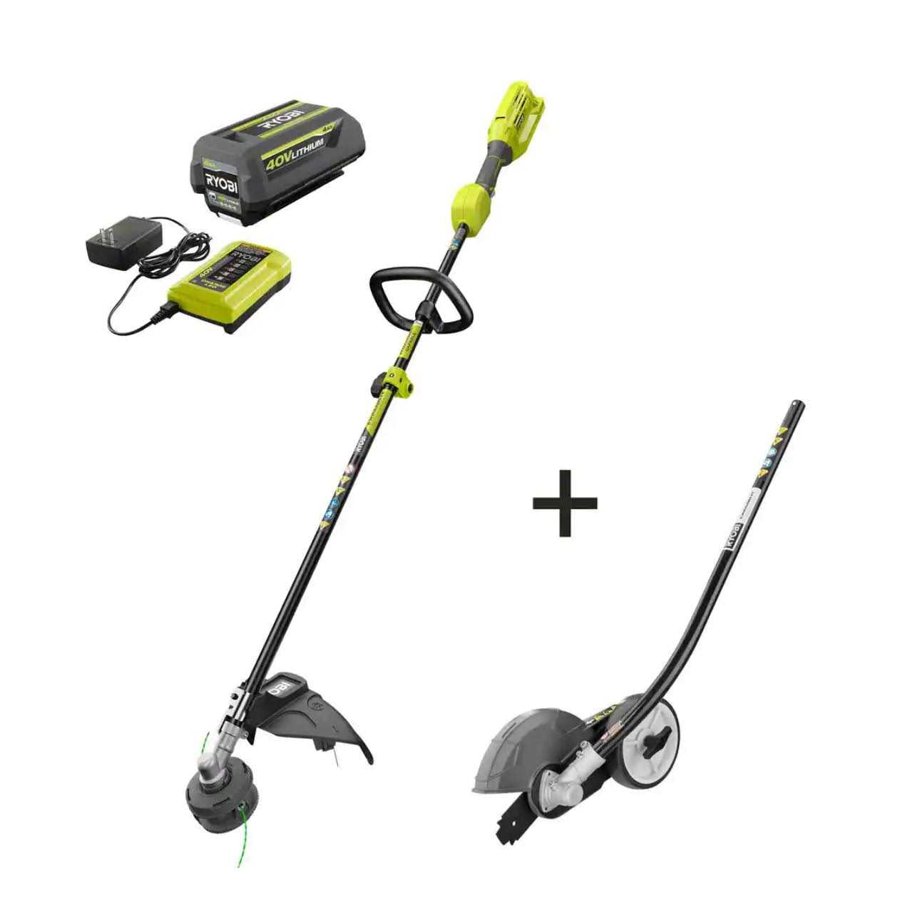 RYOBI 40V Expand-It Cordless Attachment Capable Trimmer/Edger with 4.0 Ah Battery and Charger
